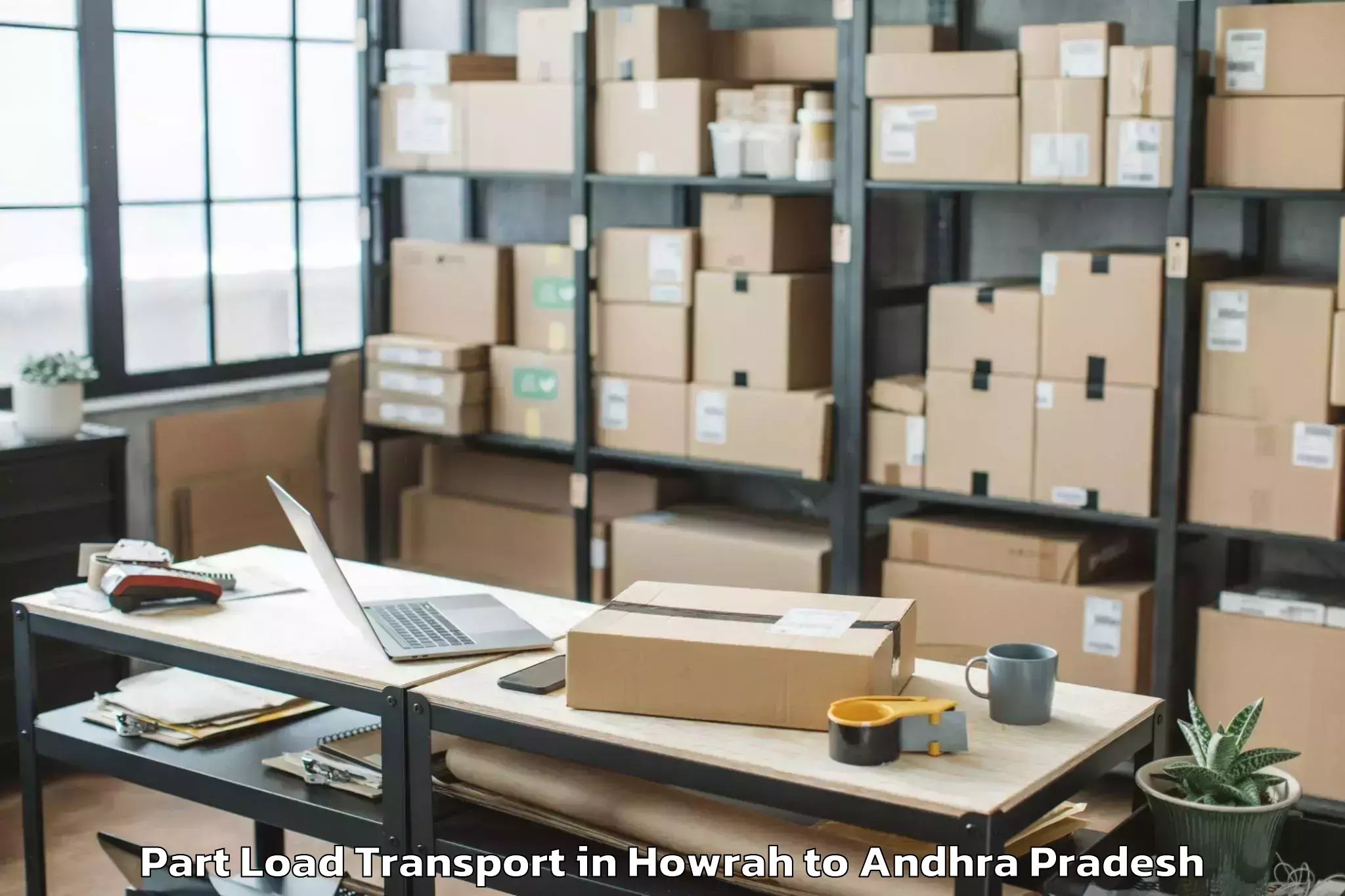 Affordable Howrah to Ambajipeta Part Load Transport